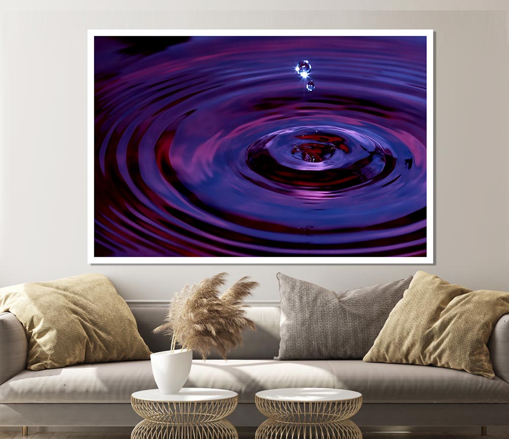 Abstract Drop canvas poster featuring vibrant colors and fluid shapes, perfect for home decor.