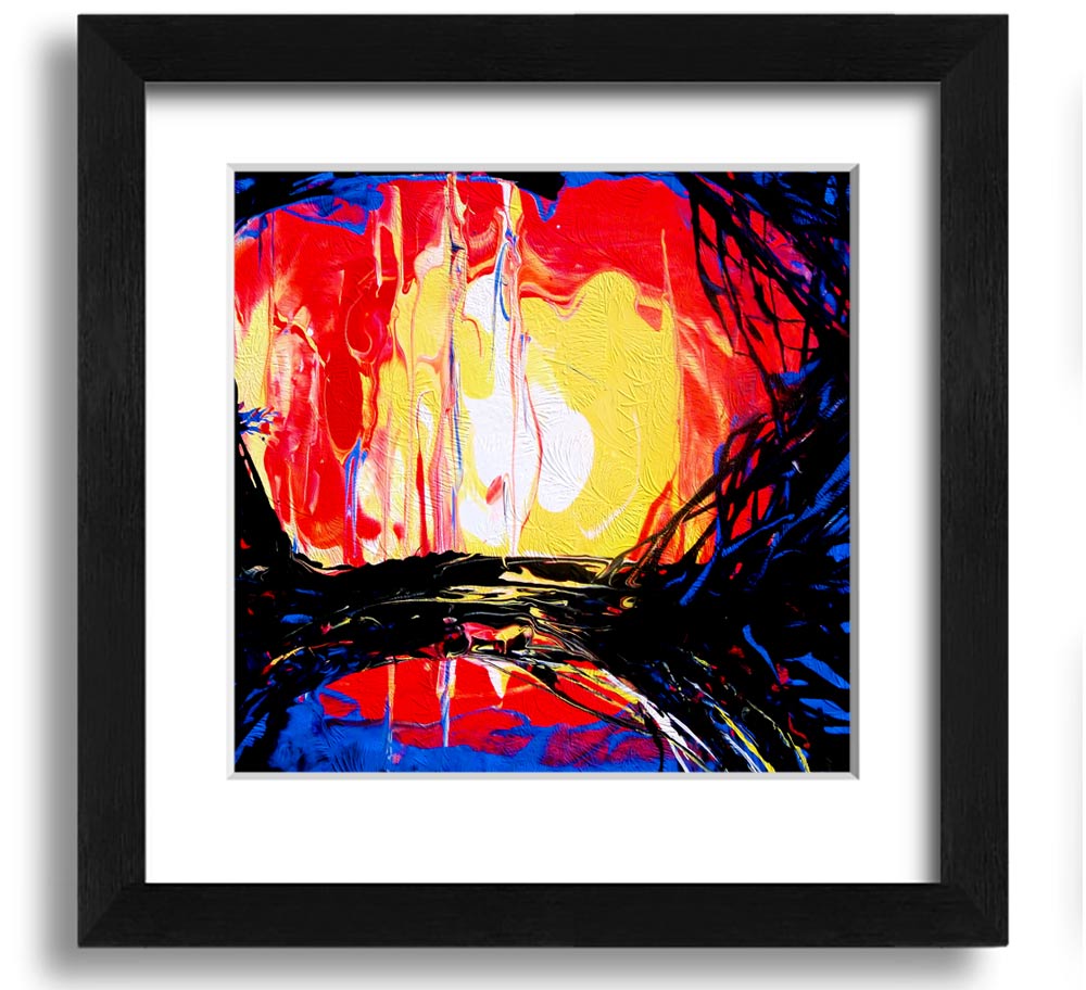 Abstract Earth Square Framed Print showcasing a modern abstract design in a stylish frame, available in various colors.