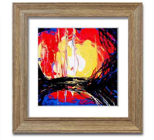 Abstract Earth Square Framed Print showcasing a modern abstract design in a stylish frame, available in various colors.