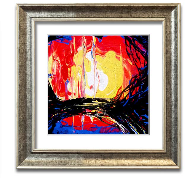 Abstract Earth Square Framed Print showcasing a modern abstract design in a stylish frame, available in various colors.