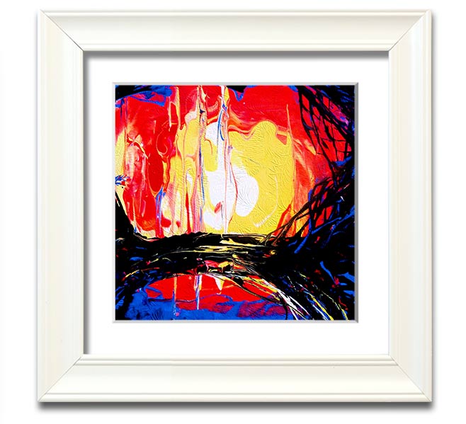 Abstract Earth Square Framed Print showcasing a modern abstract design in a stylish frame, available in various colors.