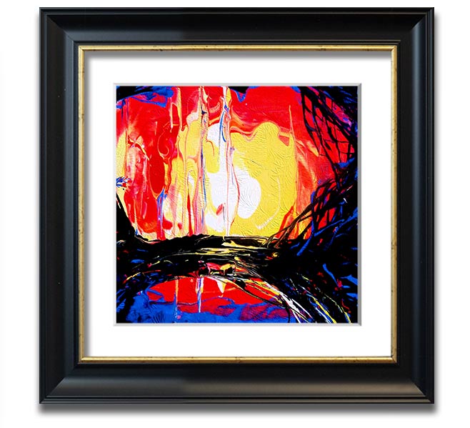 Abstract Earth Square Framed Print showcasing a modern abstract design in a stylish frame, available in various colors.