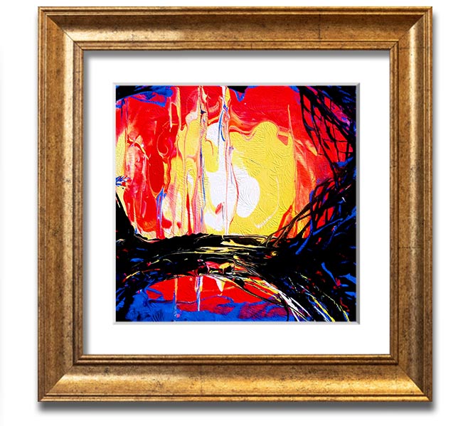 Abstract Earth Square Framed Print showcasing a modern abstract design in a stylish frame, available in various colors.