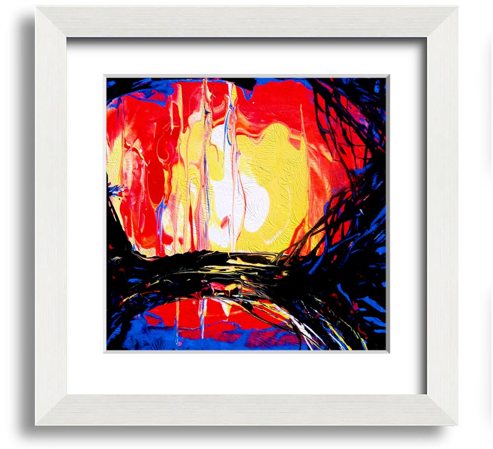 Abstract Earth Square Framed Print showcasing a modern abstract design in a stylish frame, available in various colors.