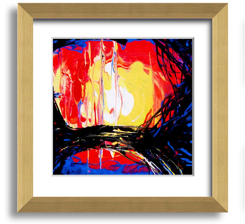 Abstract Earth Square Framed Print showcasing a modern abstract design in a stylish frame, available in various colors.