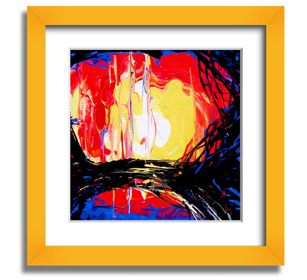 Abstract Earth Square Framed Print showcasing a modern abstract design in a stylish frame, available in various colors.