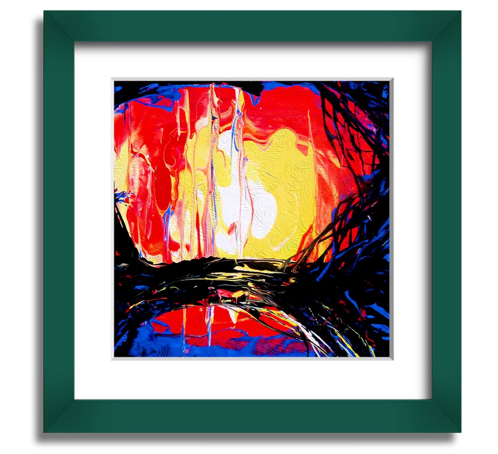 Abstract Earth Square Framed Print showcasing a modern abstract design in a stylish frame, available in various colors.