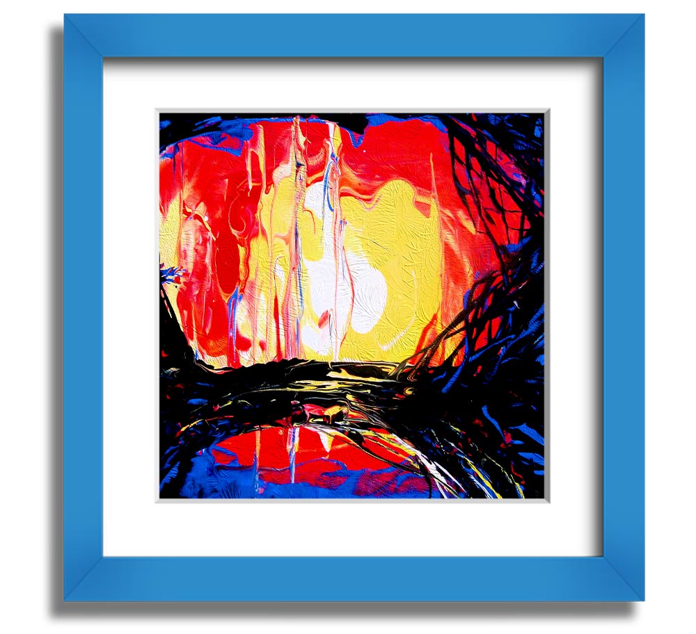 Abstract Earth Square Framed Print showcasing a modern abstract design in a stylish frame, available in various colors.