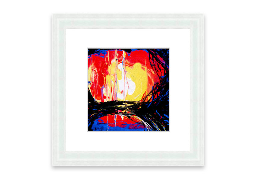 Abstract Earth Cornwall framed print with vibrant colors and multiple frame options, handmade in the UK.