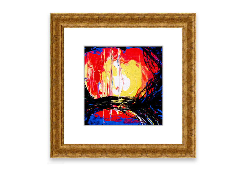 Abstract Earth Cornwall framed print with vibrant colors and multiple frame options, handmade in the UK.