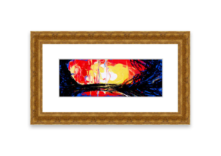 Abstract Earth Cornwall framed print with vibrant colors and multiple frame options, handmade in the UK.