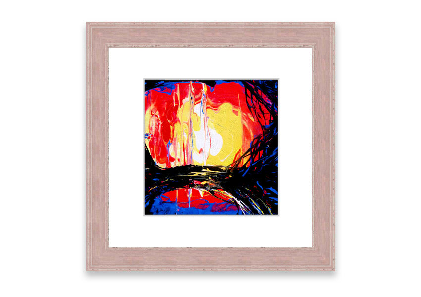 Abstract Earth Cornwall framed print with vibrant colors and multiple frame options, handmade in the UK.