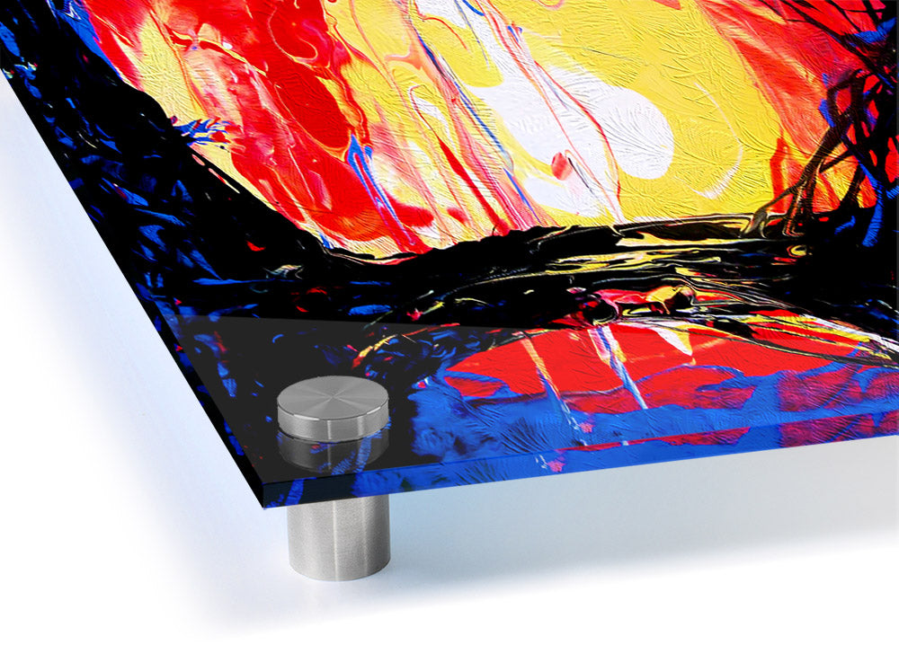 Abstract Earth acrylic print on 5mm thick acrylic glass, showcasing vibrant colors and modern design.