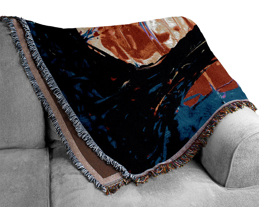 A luxurious Abstract Earth throw blanket made from 100% cotton, featuring a thermal weave design in elegant colors, perfect for home decor.