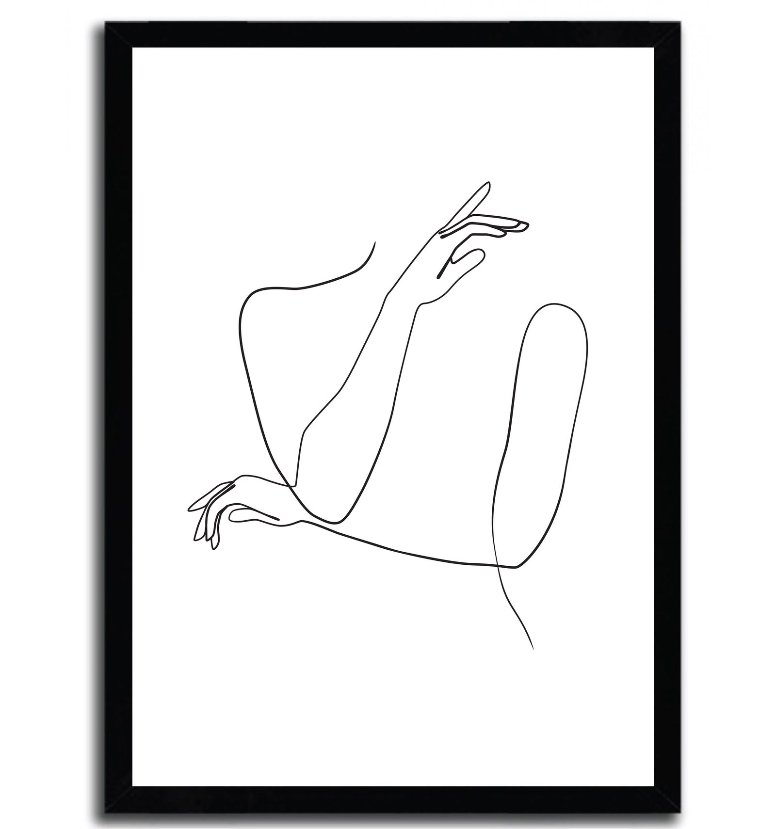 Abstract artwork featuring female hands by Elina Blekte, printed on fine arts paper.