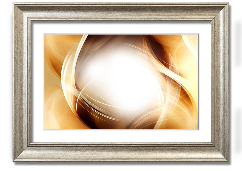 Abstract Fire Blend framed print showcasing vibrant colors and unique design, ready to hang.