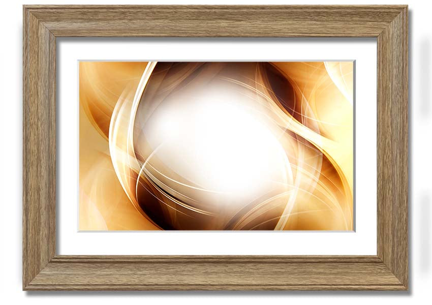 Abstract Fire Blend framed print showcasing vibrant colors and unique design, ready to hang.