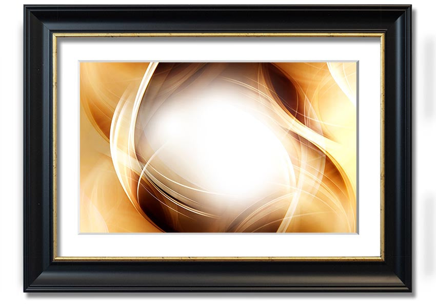 Abstract Fire Blend framed print showcasing vibrant colors and unique design, ready to hang.