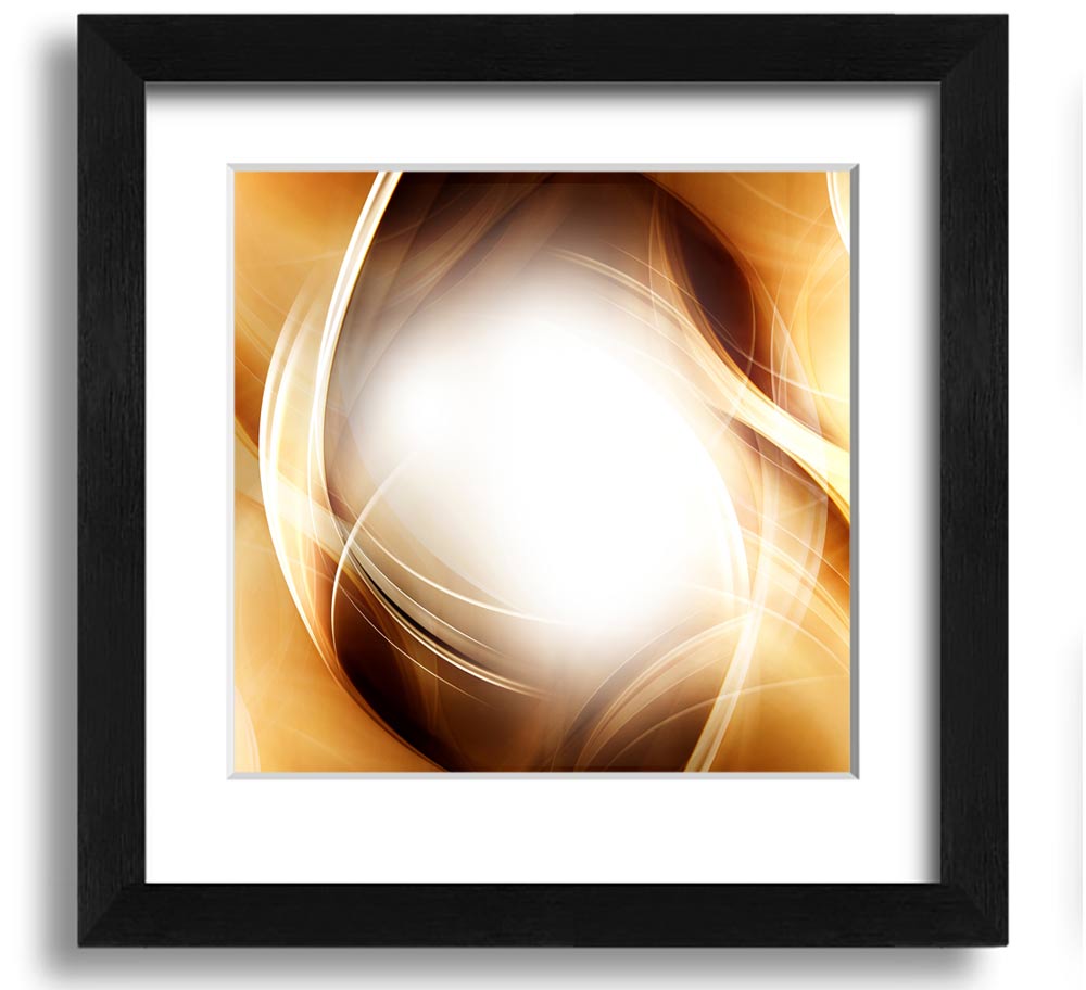 Abstract Fire Blend Square Framed Print with vibrant colors and unique design, available in various frame colors.