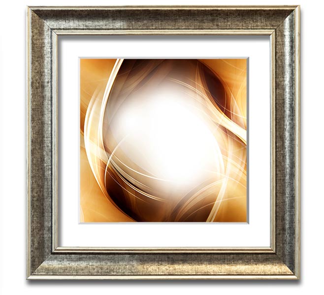 Abstract Fire Blend Square Framed Print with vibrant colors and unique design, available in various frame colors.