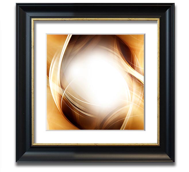 Abstract Fire Blend Square Framed Print with vibrant colors and unique design, available in various frame colors.