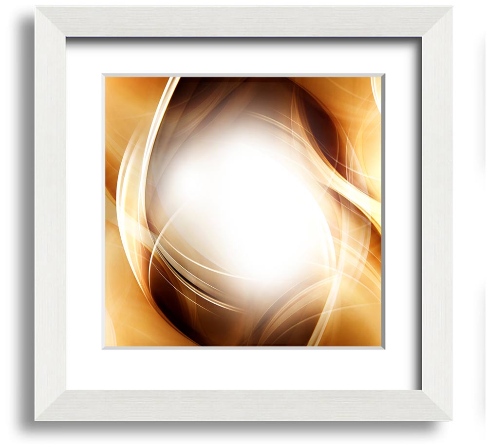 Abstract Fire Blend Square Framed Print with vibrant colors and unique design, available in various frame colors.