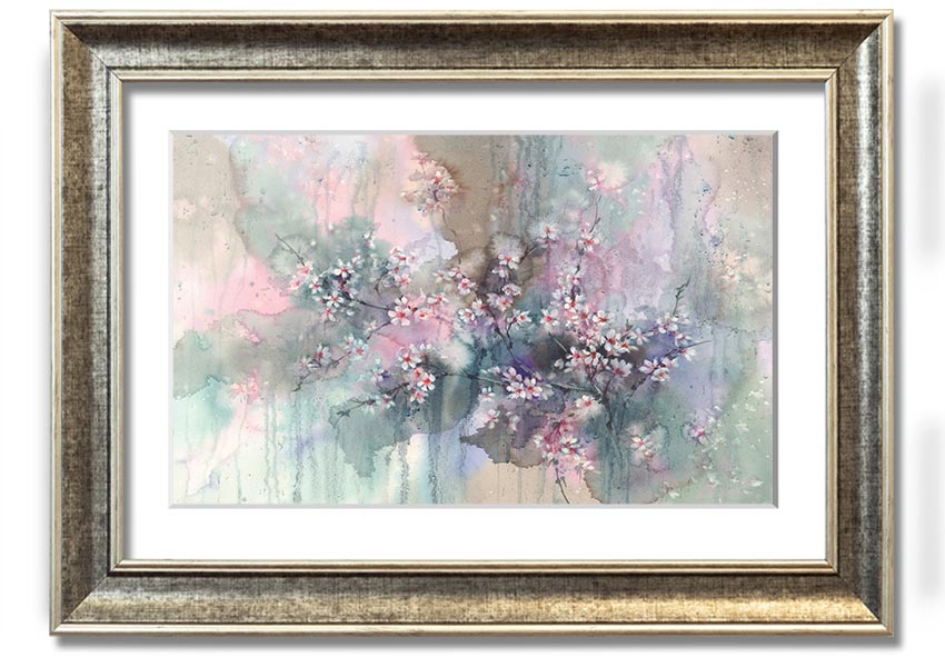 A beautifully framed Abstract Flower Paradise print featuring vibrant abstract floral designs, ready to hang.