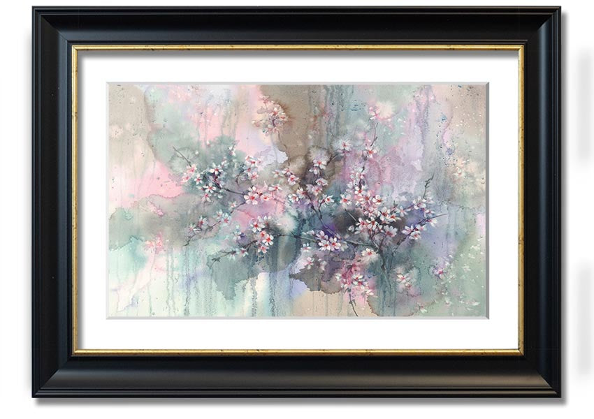 A beautifully framed Abstract Flower Paradise print featuring vibrant abstract floral designs, ready to hang.