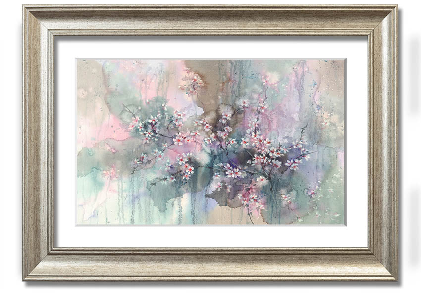 A beautifully framed Abstract Flower Paradise print featuring vibrant abstract floral designs, ready to hang.