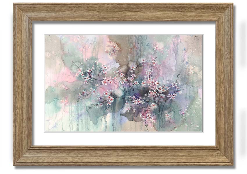 A beautifully framed Abstract Flower Paradise print featuring vibrant abstract floral designs, ready to hang.