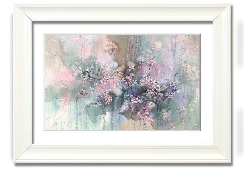 A beautifully framed Abstract Flower Paradise print featuring vibrant abstract floral designs, ready to hang.