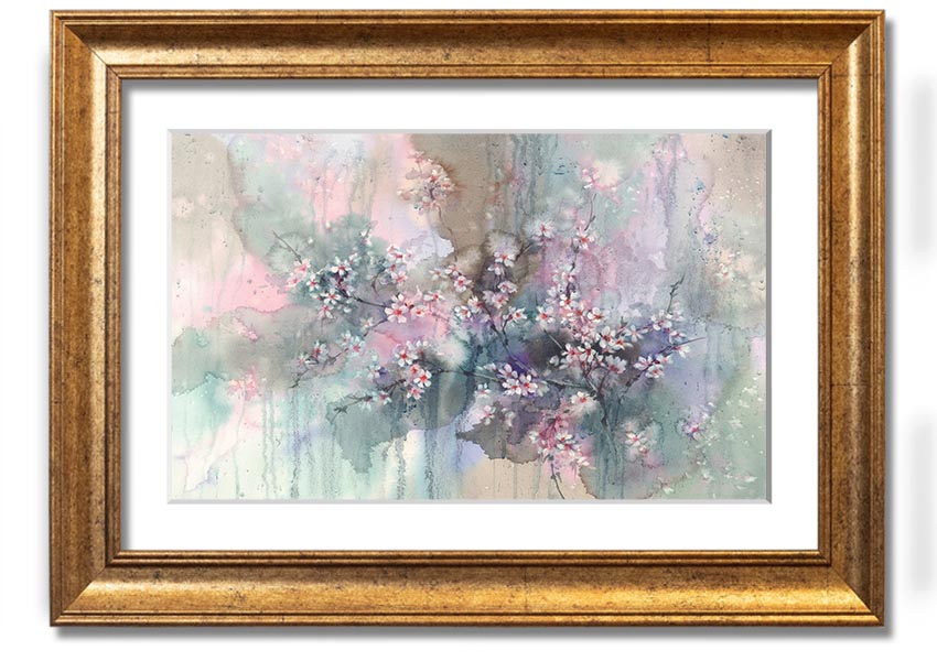 A beautifully framed Abstract Flower Paradise print featuring vibrant abstract floral designs, ready to hang.