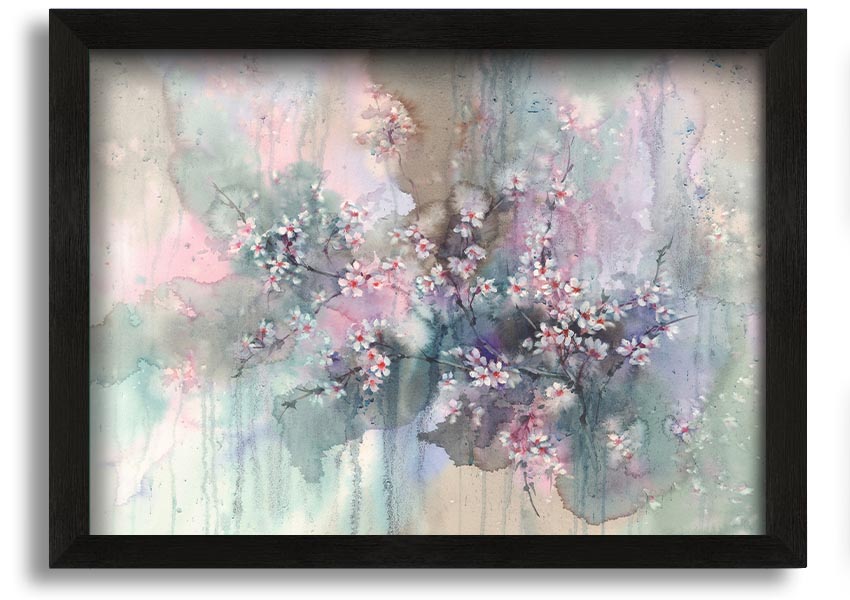 A beautifully framed Abstract Flower Paradise print featuring vibrant abstract floral designs, ready to hang.