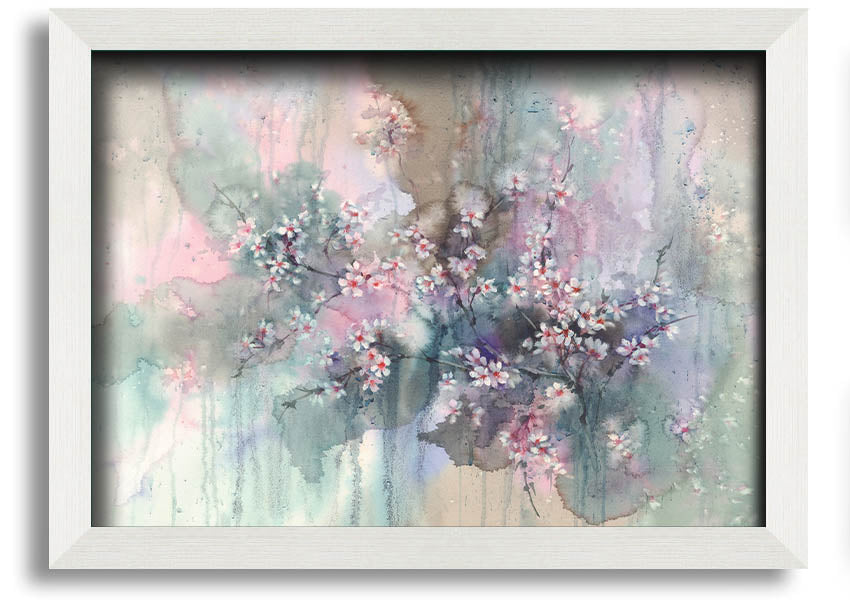 A beautifully framed Abstract Flower Paradise print featuring vibrant abstract floral designs, ready to hang.