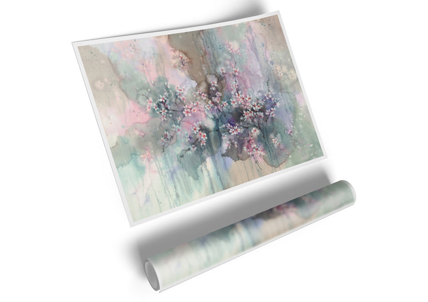 A vibrant abstract flower design printed on high-quality canvas, showcasing colorful petals and artistic patterns.