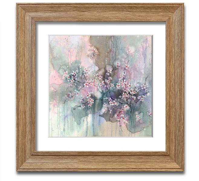 A vibrant abstract flower design in a square frame, showcasing multiple colors and artistic flair, ready to hang on a wall.