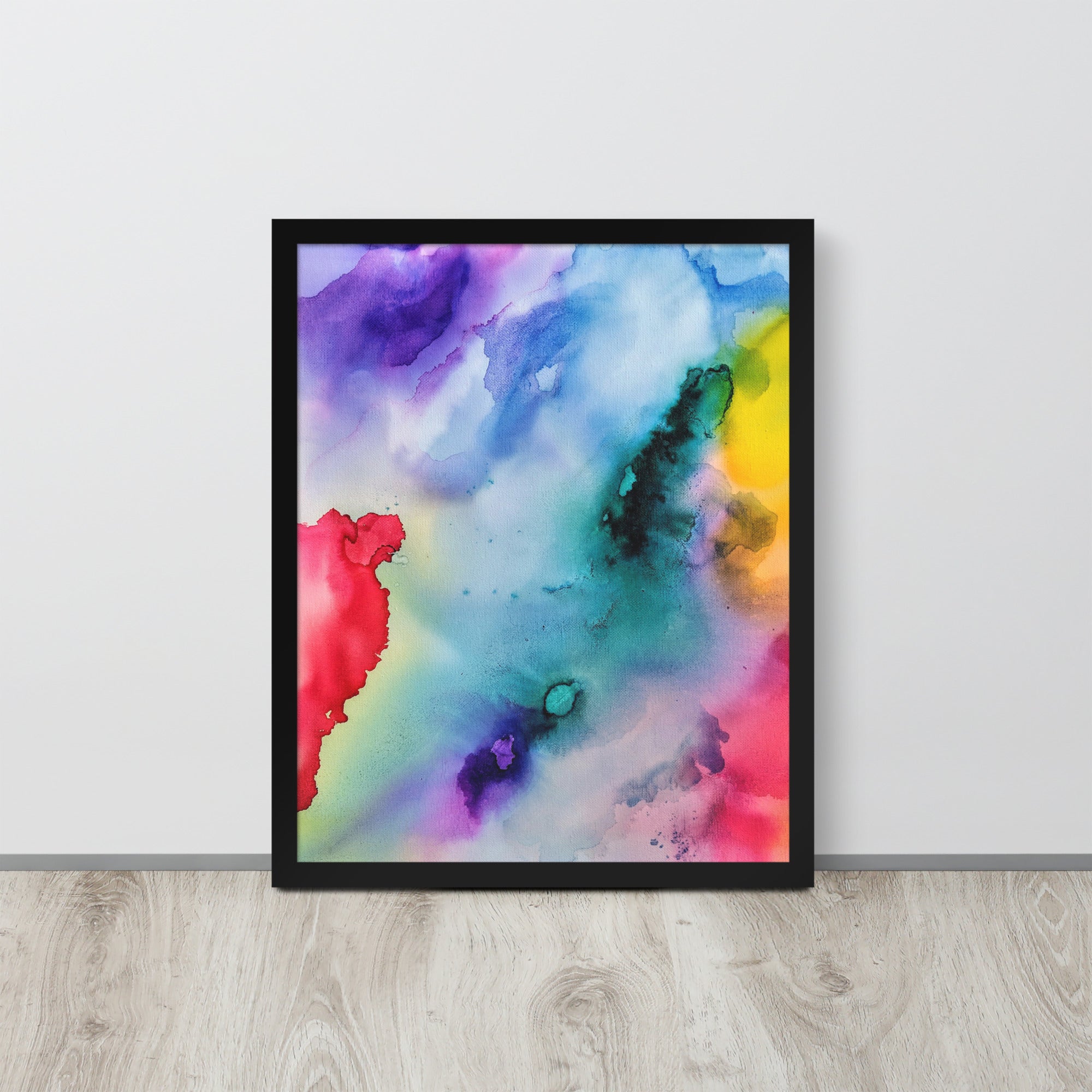 Abstract Framed photo paper poster featuring a modern design in a sturdy ayous wood frame, ideal for home decor.