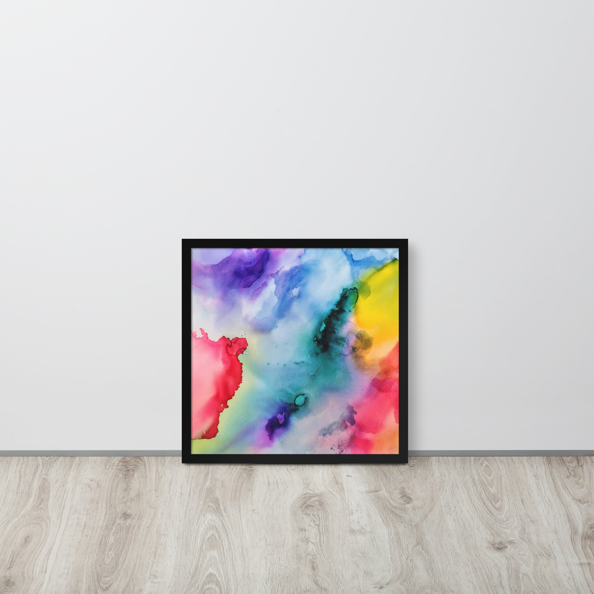 Abstract Framed photo paper poster featuring a modern design in a sturdy ayous wood frame, ideal for home decor.