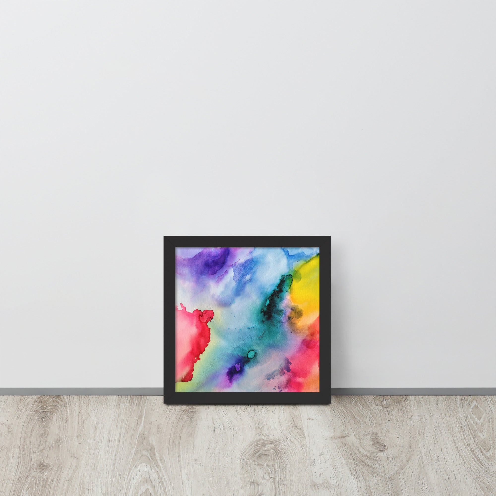 Abstract Framed photo paper poster featuring a modern design in a sturdy ayous wood frame, ideal for home decor.