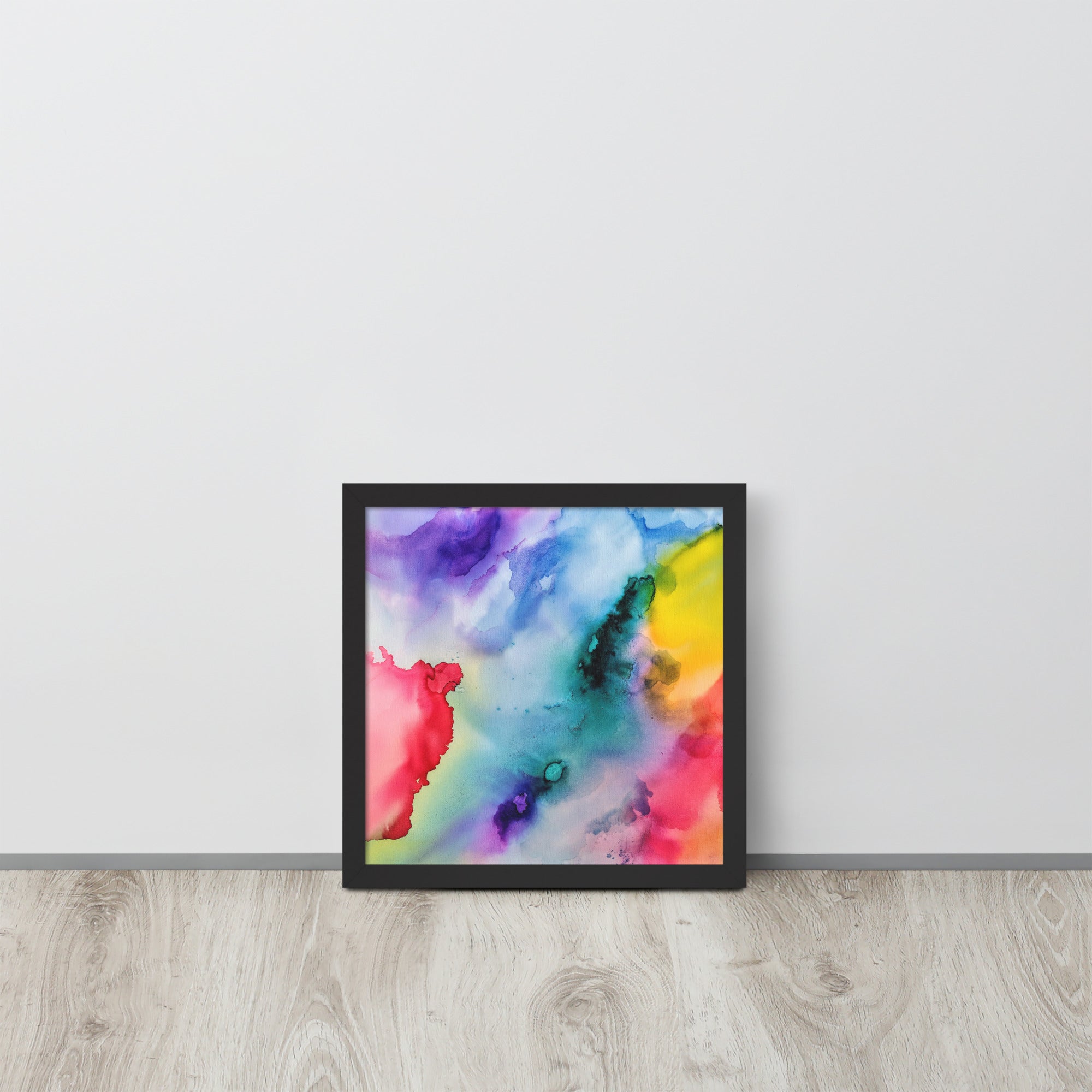 Abstract Framed photo paper poster featuring a modern design in a sturdy ayous wood frame, ideal for home decor.