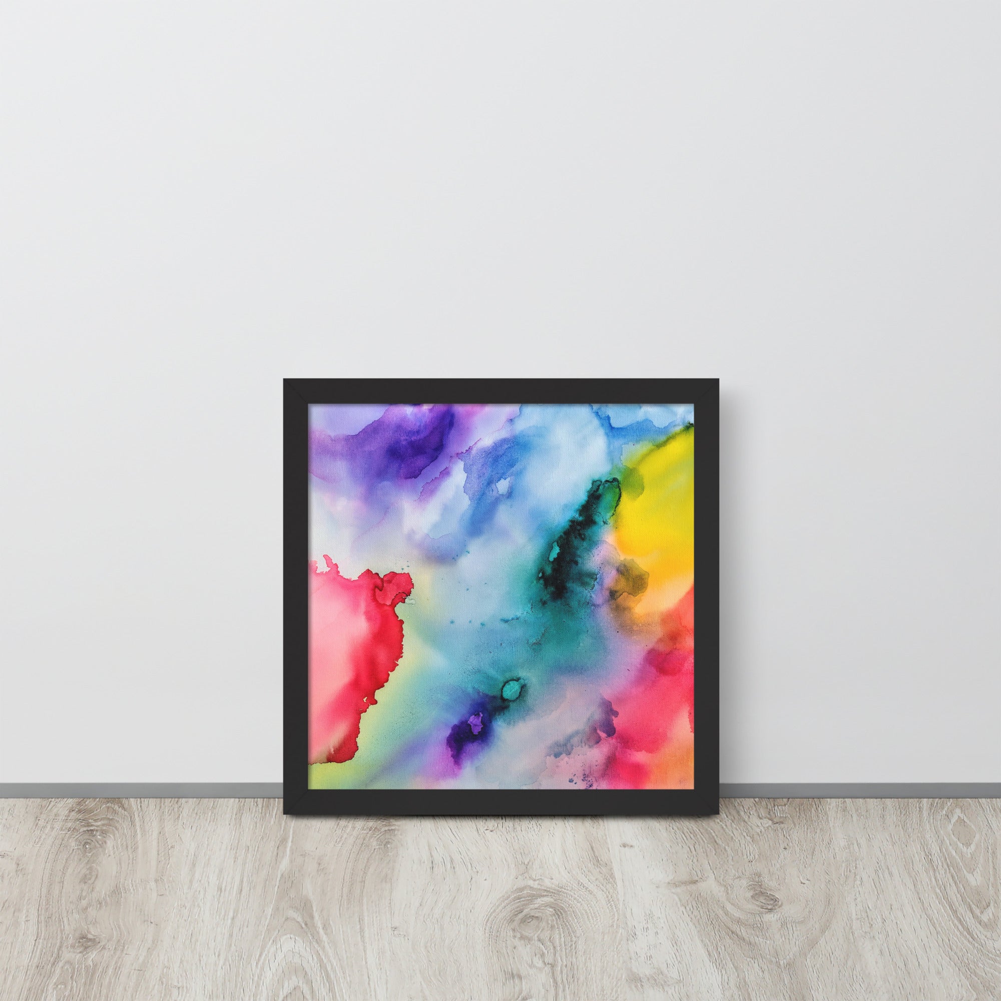 Abstract Framed photo paper poster featuring a modern design in a sturdy ayous wood frame, ideal for home decor.