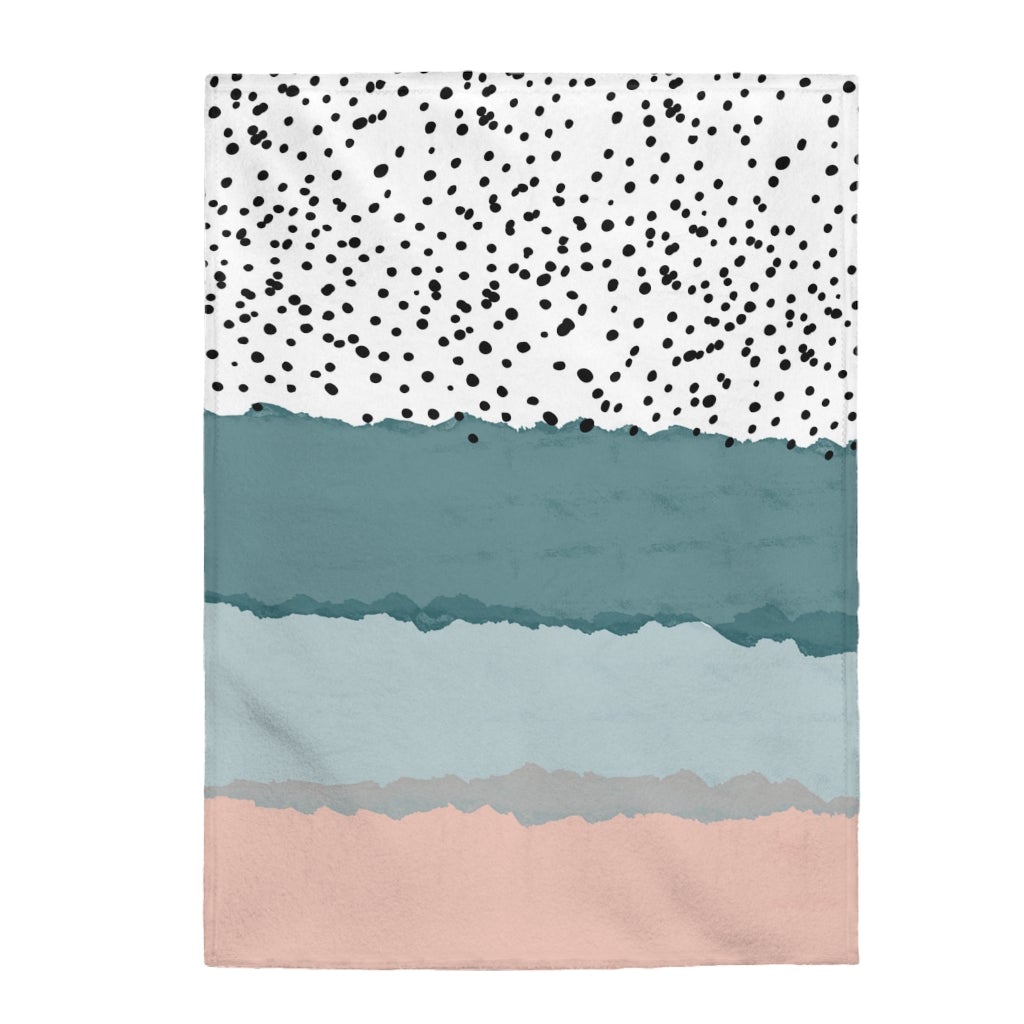 Abstract Lines Plush Throw in three sizes, showcasing soft velveteen material and modern abstract design.