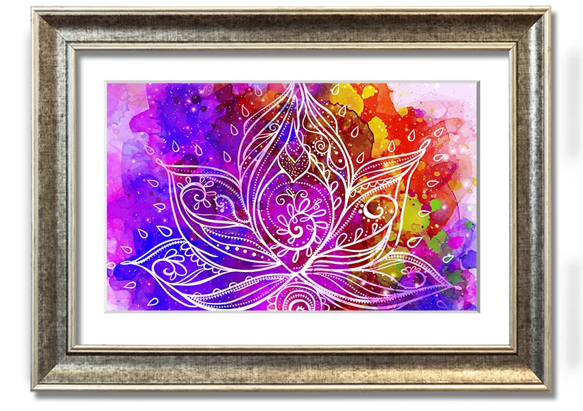 Framed print of Abstract Lotus Leaves in various frame colors, showcasing elegant design.