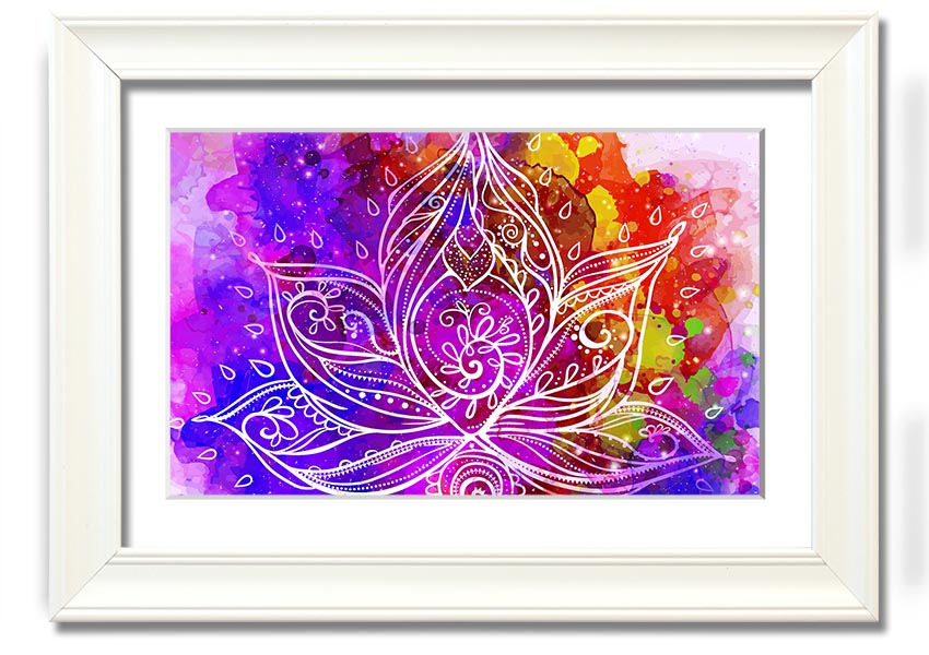 Framed print of Abstract Lotus Leaves in various frame colors, showcasing elegant design.