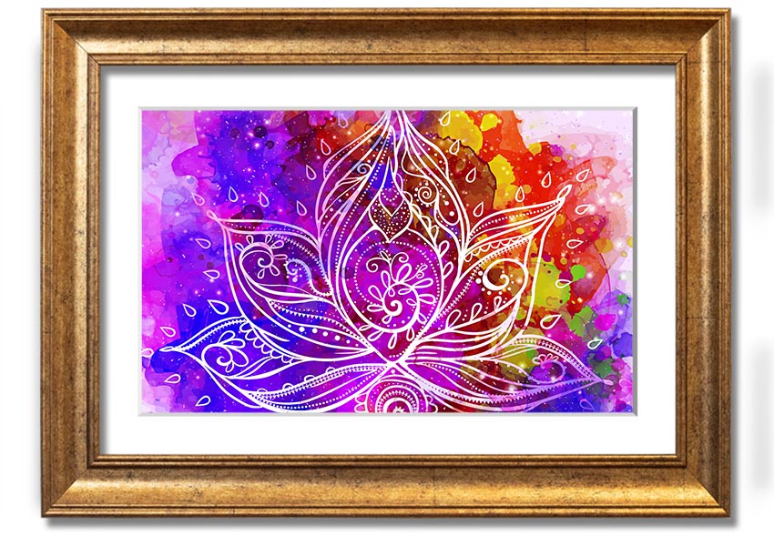 Framed print of Abstract Lotus Leaves in various frame colors, showcasing elegant design.