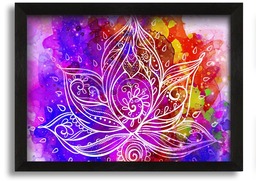 Framed print of Abstract Lotus Leaves in various frame colors, showcasing elegant design.