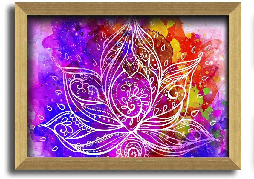 Framed print of Abstract Lotus Leaves in various frame colors, showcasing elegant design.