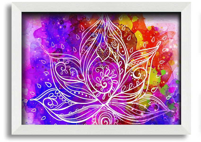 Framed print of Abstract Lotus Leaves in various frame colors, showcasing elegant design.