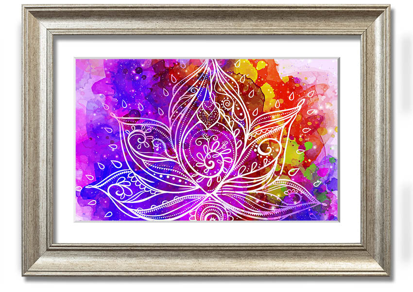 Framed print of Abstract Lotus Leaves in various frame colors, showcasing elegant design.