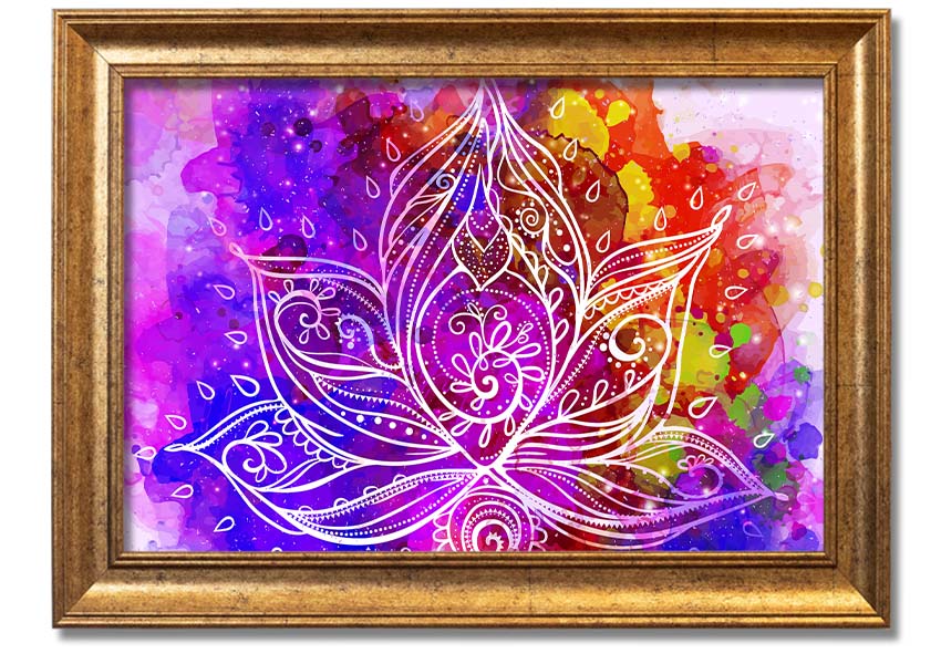 Framed print of Abstract Lotus Leaves in various frame colors, showcasing elegant design.